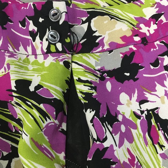 Jones New York 100% Silk Colorful Flare Skirt - 10 - Picture 3 of 9